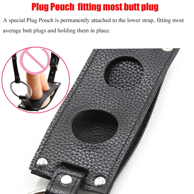 Leather Strapon Dildo Butt Plug Harness Chastity Panties With Penis Cock Ring Bondage Gear Restrained Sex Toys For Men Women