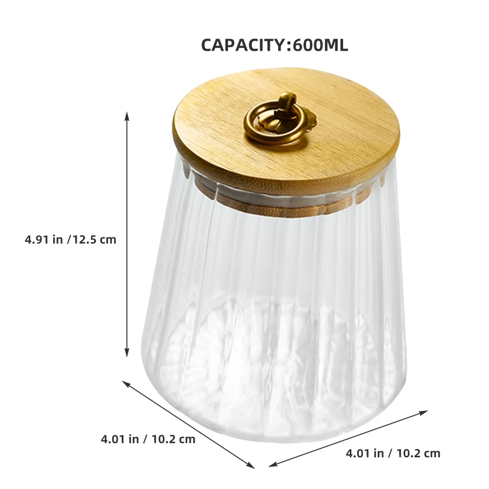 

Glass Canister with Bamboo Lid Airtight Transparent Storage Jar for Coffee Sugar Tea Nuts Grains Kitchen Use Glass Sealed Jar