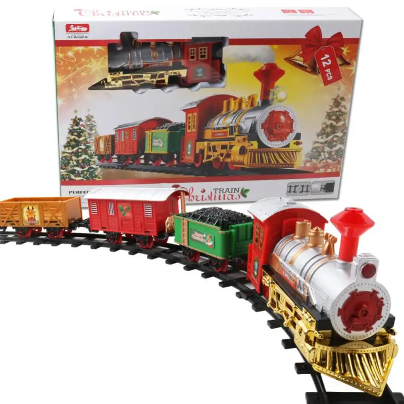 Christmas Train Electric Train Set For Christmas Tree Track Car Christmas Decoration Trains Noel Gift Round Rail Train Carousel