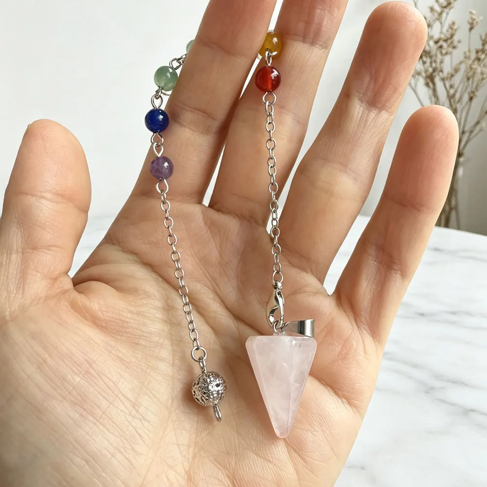 Natural Stone Pendulum Pendant for Dowsing & Healing