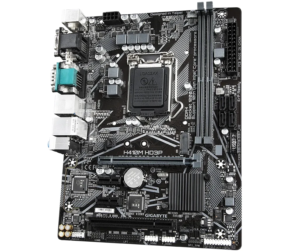 GIGABYTE H410M HD3P Motherboard Intel H410  LGA1200 DDR4 M.2 Micro ATX support i7-10700  i5-10500  i3-10100  i9-10900 cpu