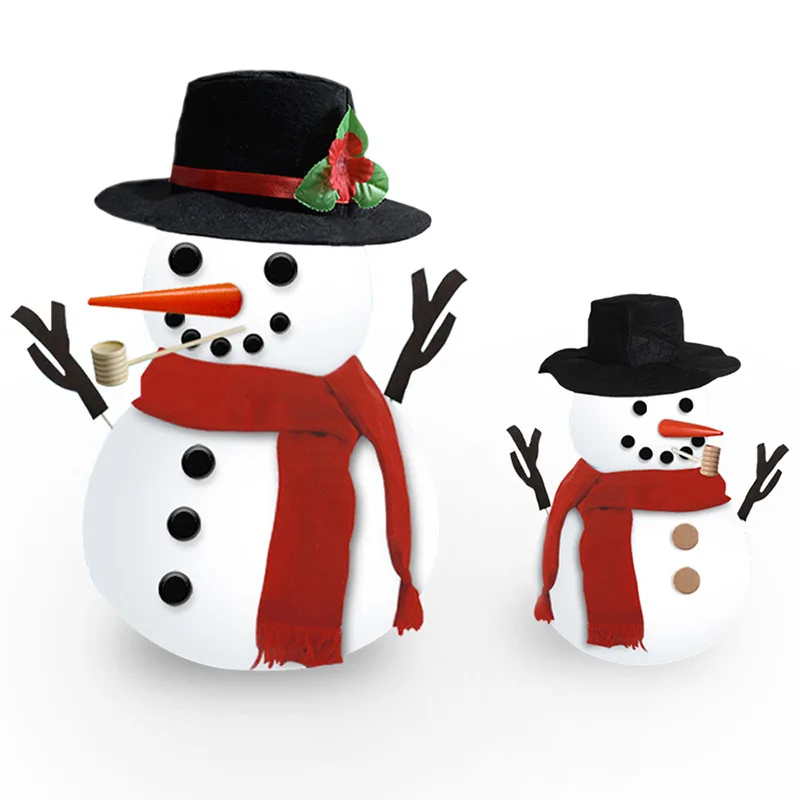 Christmas Snowman Dress Up 13/15/16pcs Set Simulation Set Accessories Funny Make Snowmen Family Tool Kit Decorative Suit