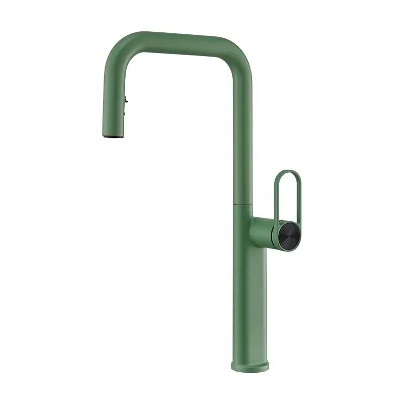 

Kitchen Faucet Sink Tap Single Lever Hot and Cold Water Faucet Red Chrome Rotation Brass Tap Pull Out Sink Mixer Fashion
