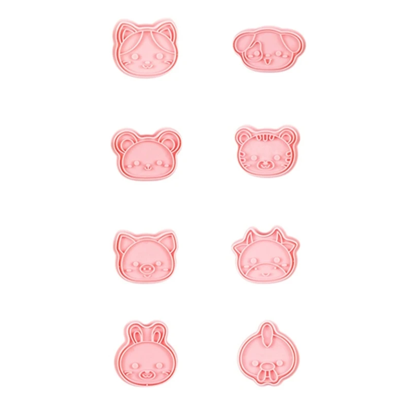 

8Pcs Animal Cookie Baking Cutter Set Easy to Store Animal Head Biscuits Molds Practical Cookie Crafting Moulds