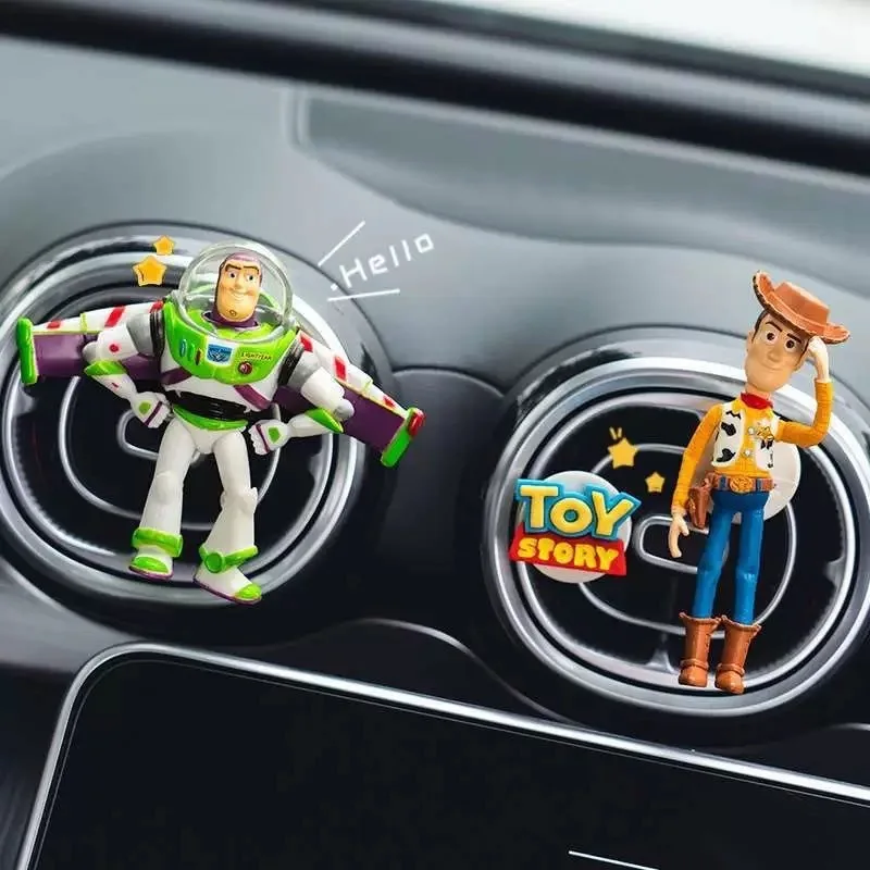 Disney toy story woody buzz lightyear boneca dos desenhos animados carro ambientador aromaterapia bonito carro ventilação de ar aromaterapia decoração do carro brinquedo