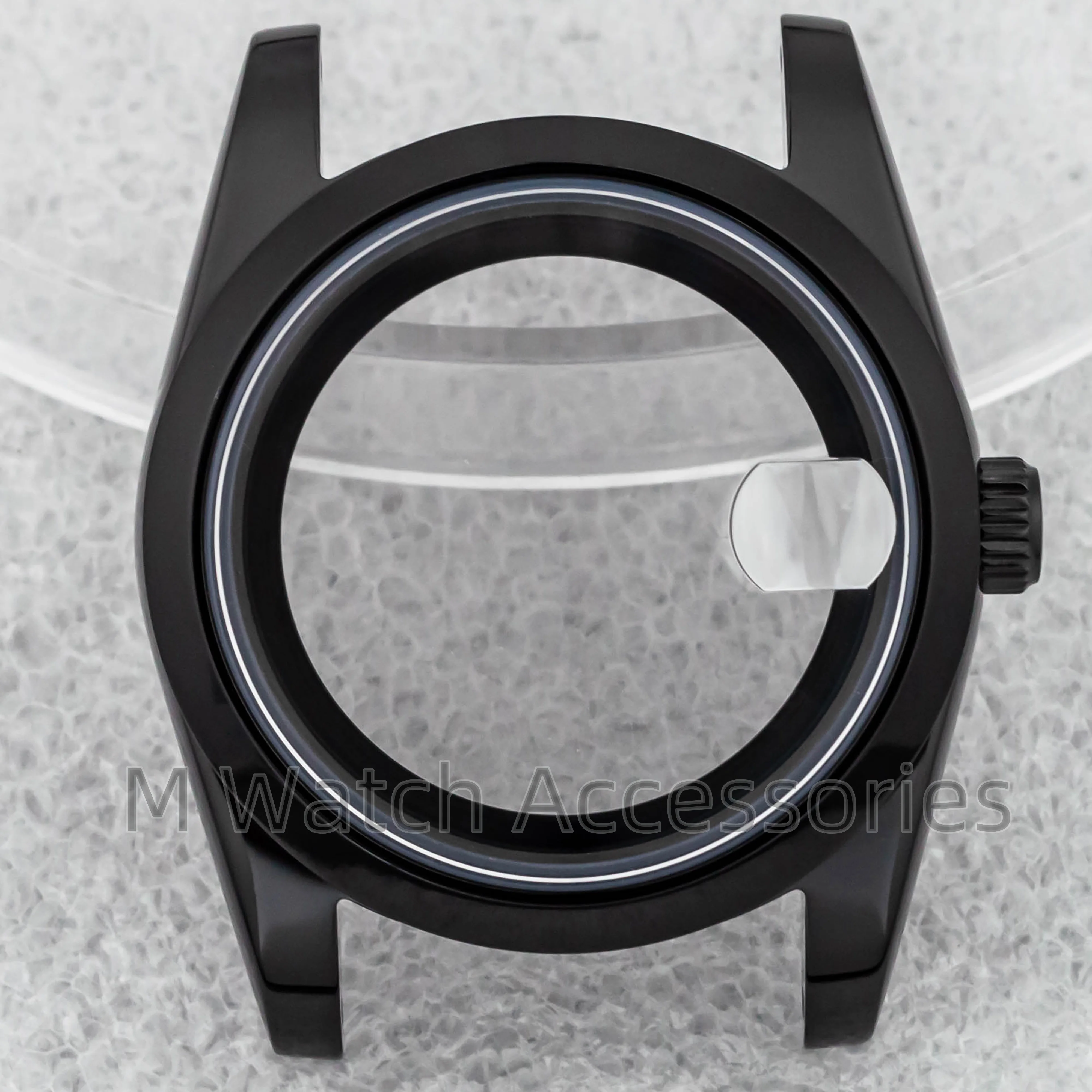 36/39MM High Quality NH35 Case Sapphire Glass Waterproof Black Men Watch Case for Datejust NH34 NH36 movement 28.5mm Dial Parts