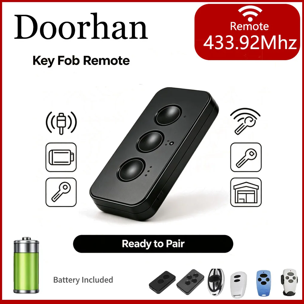 DOORHAN Chip Transmitter -433MHz Rolling Code 4 Garage Door Control Remote 2-4-2PRO Rolling Gate Controller