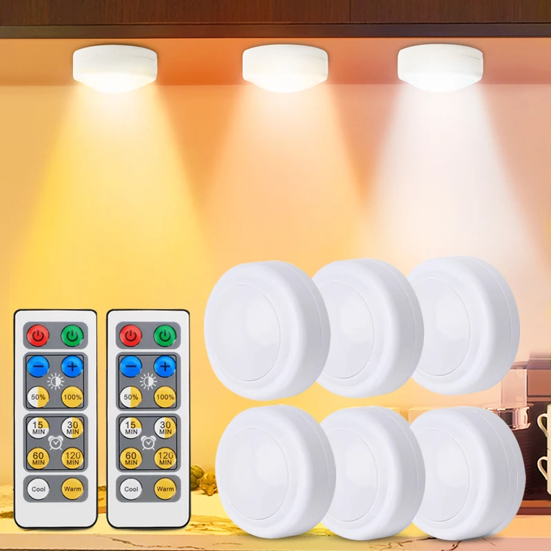 3 ألوان تحت الكابين ضوء بطارية لاسلكية LED أضواء التحكم عن بعد عكس الضوء خزانة مصباح الليل لغرفة النوم المطبخ عرض