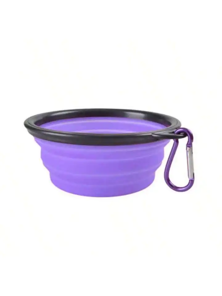 Collapsible Silicone Pet Bowl with Carabiner Clip