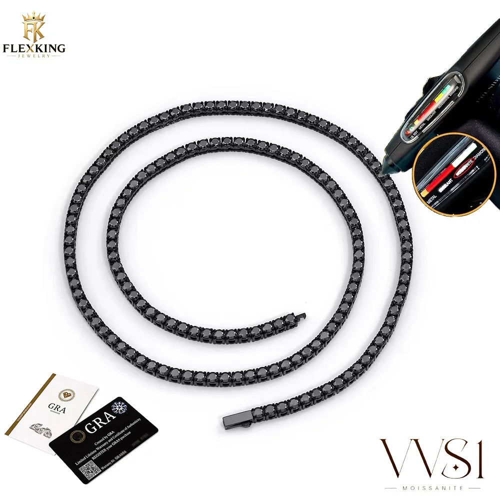 flexking-3-4-5mm-black-vvs1-moissanite-tennis-chain-stainless-steel-men-necklace-bracelet-hip-hop-iced-out-jewelry