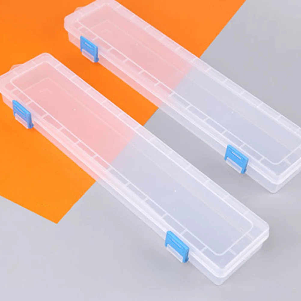 

2 Pcs Plastic Pen Box Pencil Cases Office Holder Flower Stand for Pens Oil Paintbrush