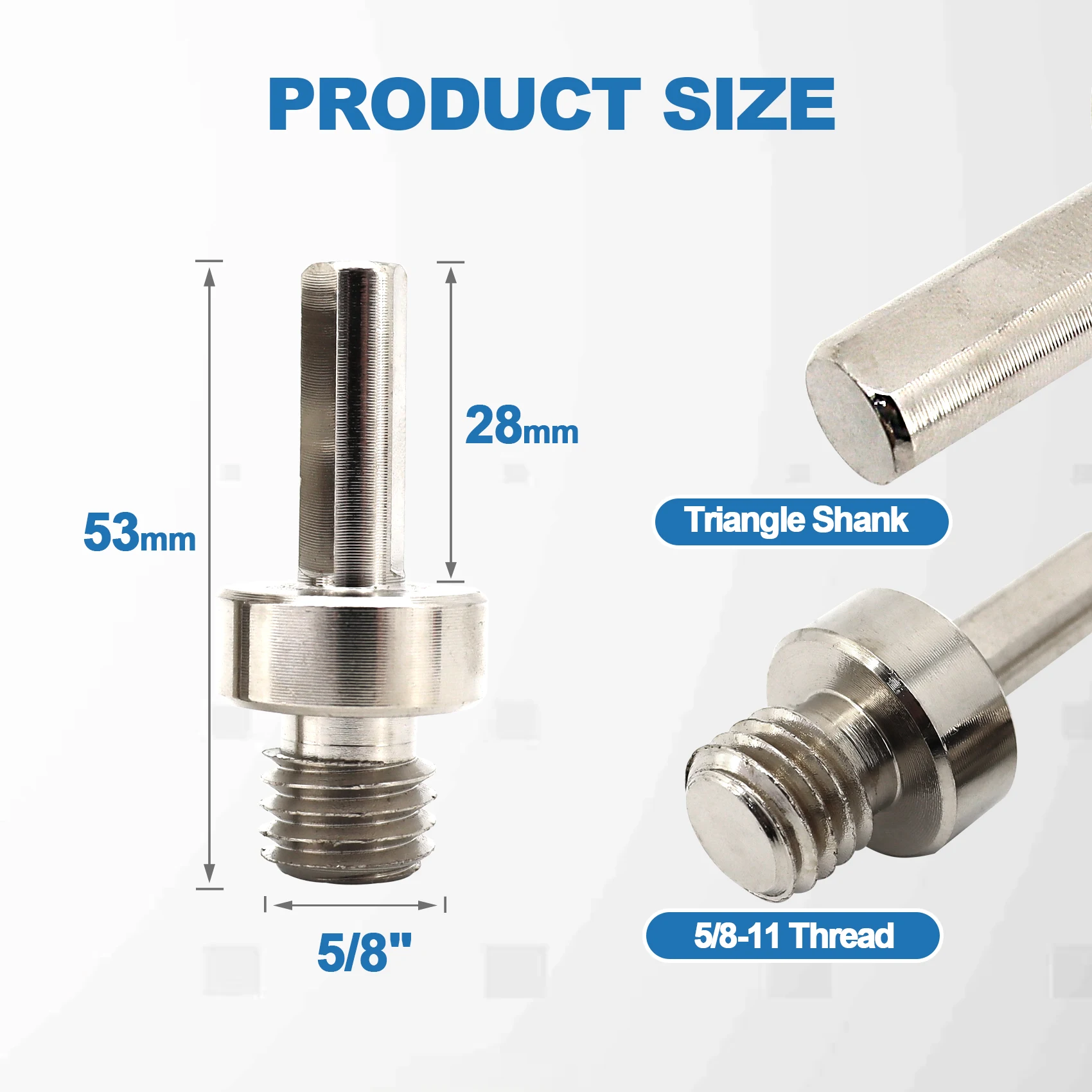 BRSCHNITT M14 thread to triangular shank adapter 5/8–11 thread-to triangular shank adapter