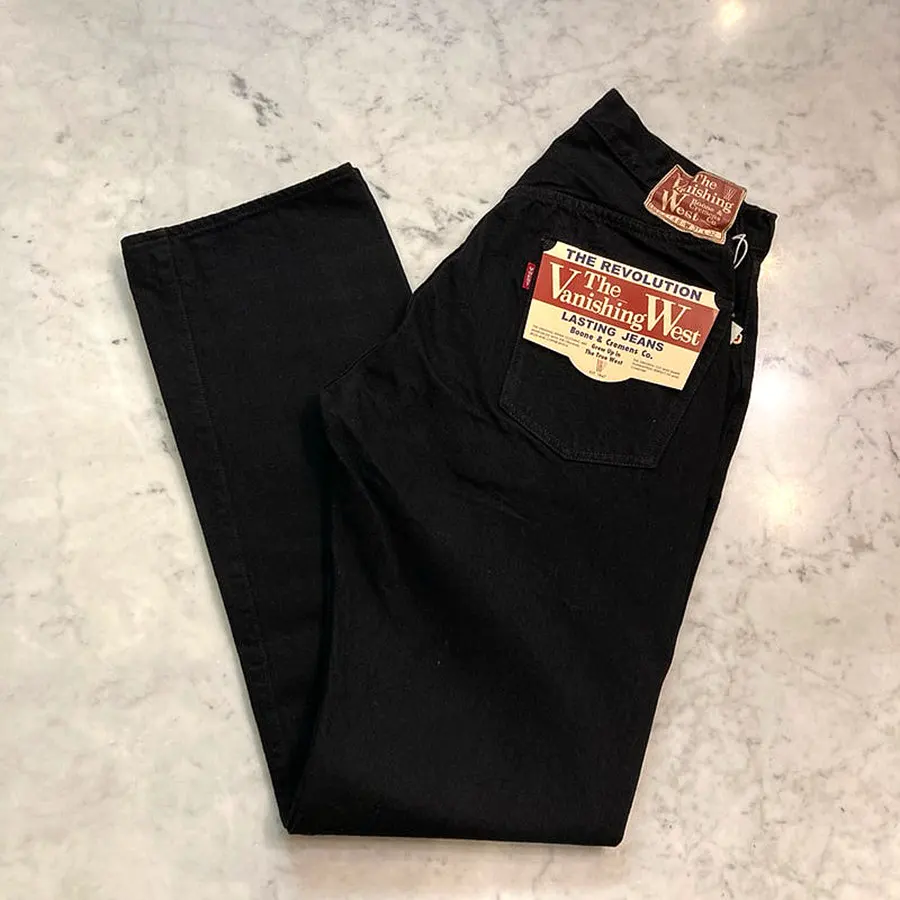 FREEWHEELERS & CO Lot 601 14oz جينز أسود بأذن حمراء