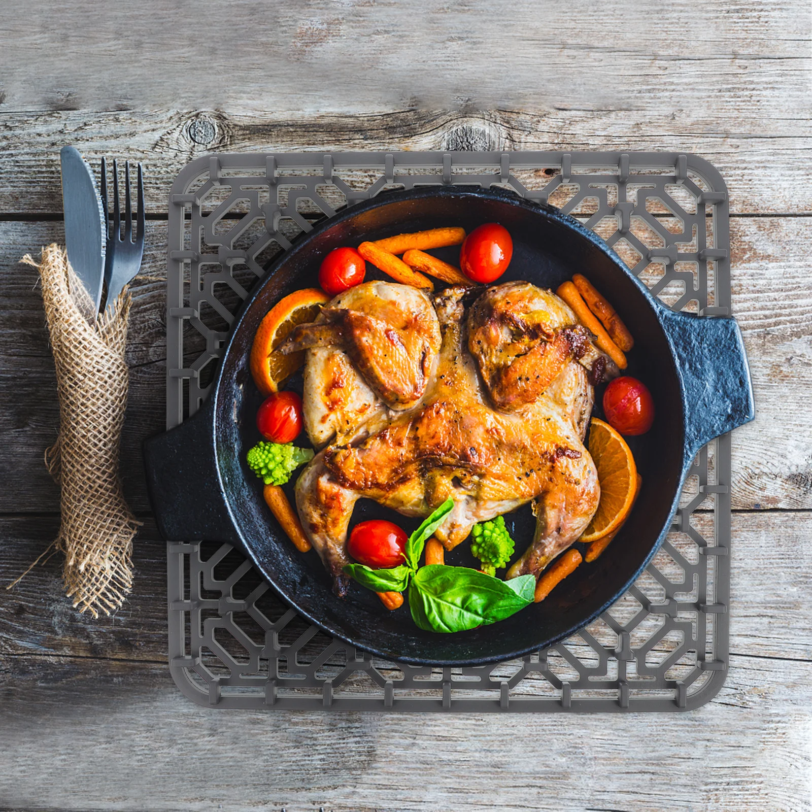 سيليكون بالوعة استنزاف حصيرة تصميم جوفاء عدم الانزلاق المطبخ كونترتوب استنزاف الوسادة لتجفيف الفواكه الخضروات وأدوات المائدة الحرارة #1