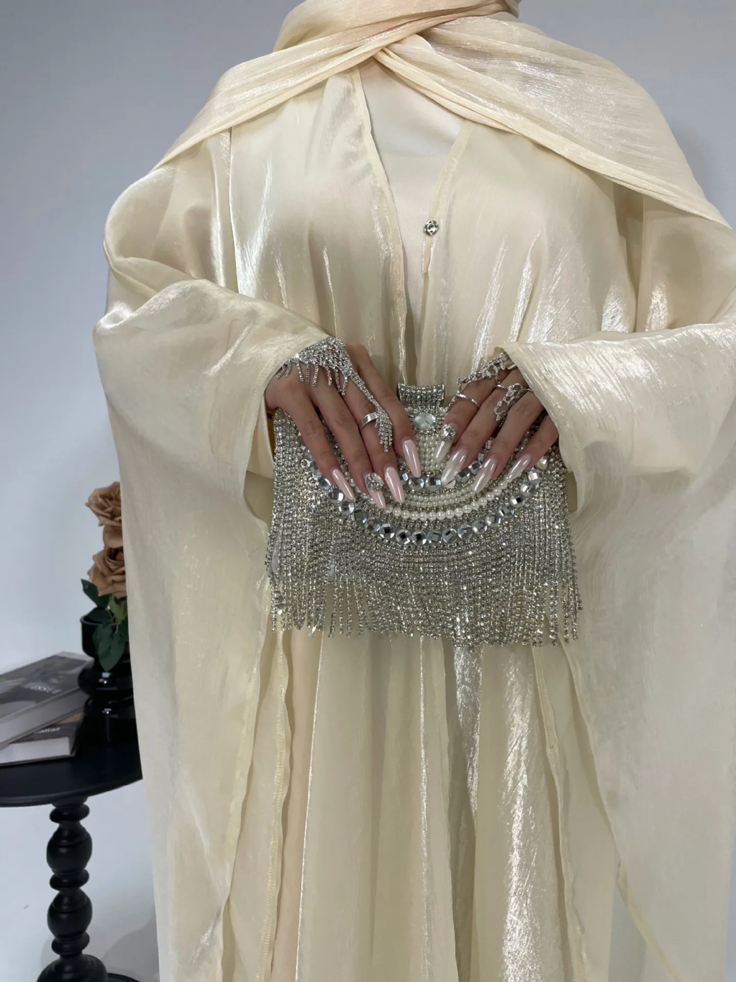 Muslimischen 2025 Neue Mode frauen Einfarbig Elegante Casual Trendy Lose 2 Stück Sets Langarm Strickjacke Mantel Innen kleider