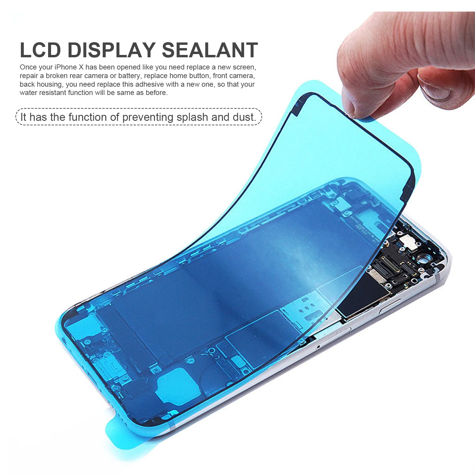 10Pcs Waterproof Back LCD Glue Pre-Cut Adhesive Sticker for X Screen Repair Replacement Strong Seal Tape No Residue