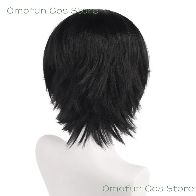 2025 aaa Anime Husk Cosplay Wigs Short Black White Resistant Synthetic Hair Accessory Halloween Party Costume Props view 4