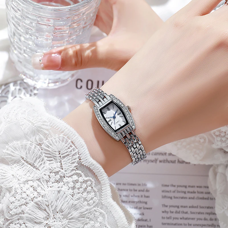 MAYZHISU Роскошные женские часы женские кварцевые золотые наручные часы из нержавеющей стали водонепроницаемые женские часы браслет для девочек простой