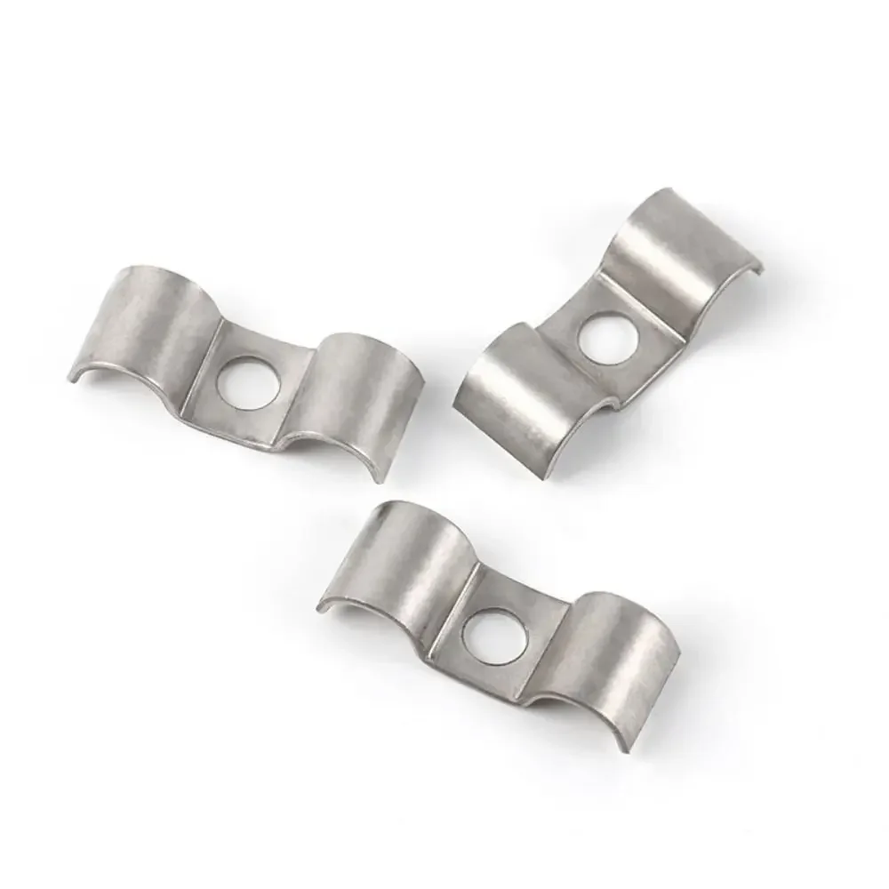 1Pcs M-Type Pipe Clamp Saddle Buckle 304 Stainless Steel Horseback Pipe Double Side M6-M32 Throat Hoop