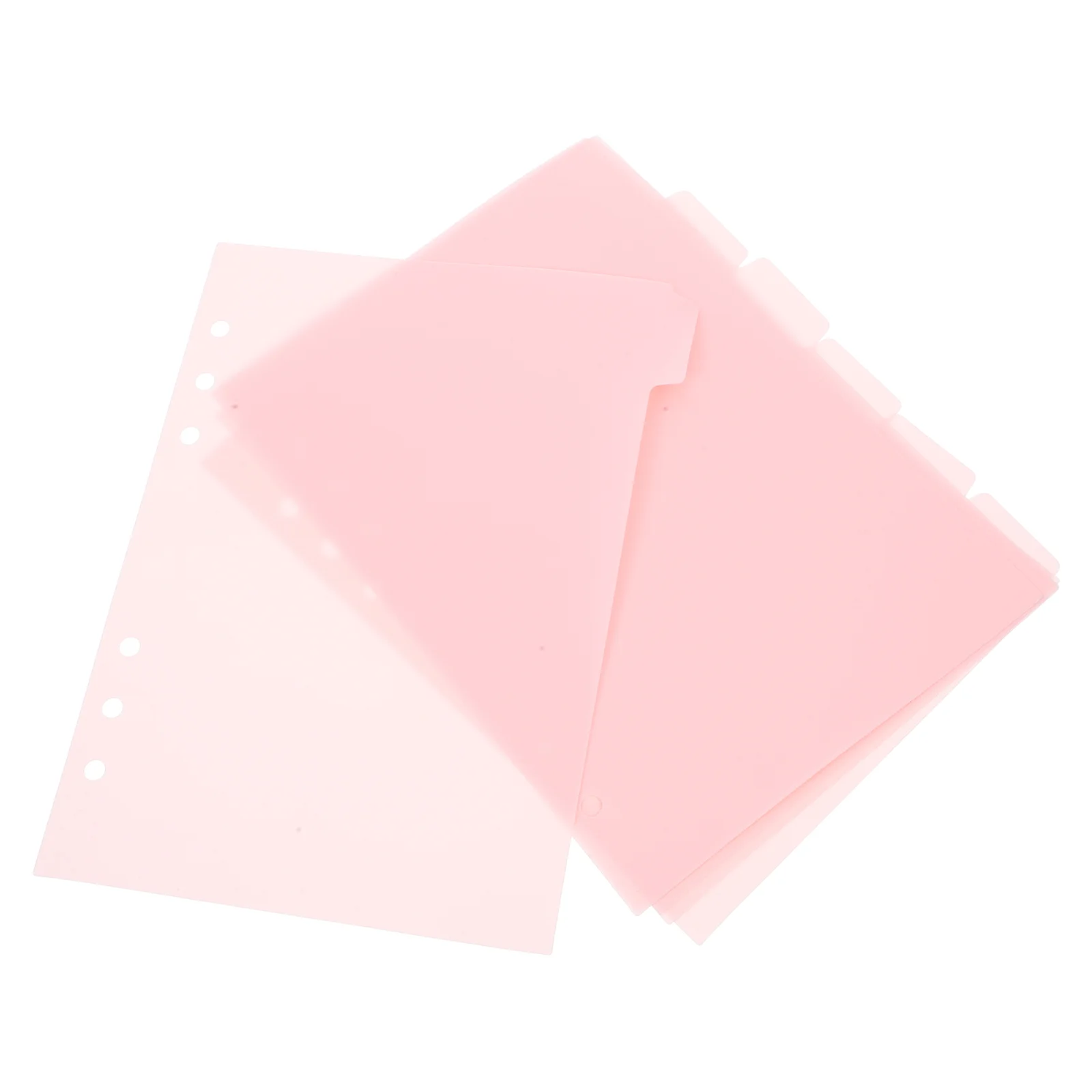 

6 Pcs A5 Binder Notebook Separated Pages Tab Dividers Colored Tabs Detachable Sticker Notepad Pink Index Travel
