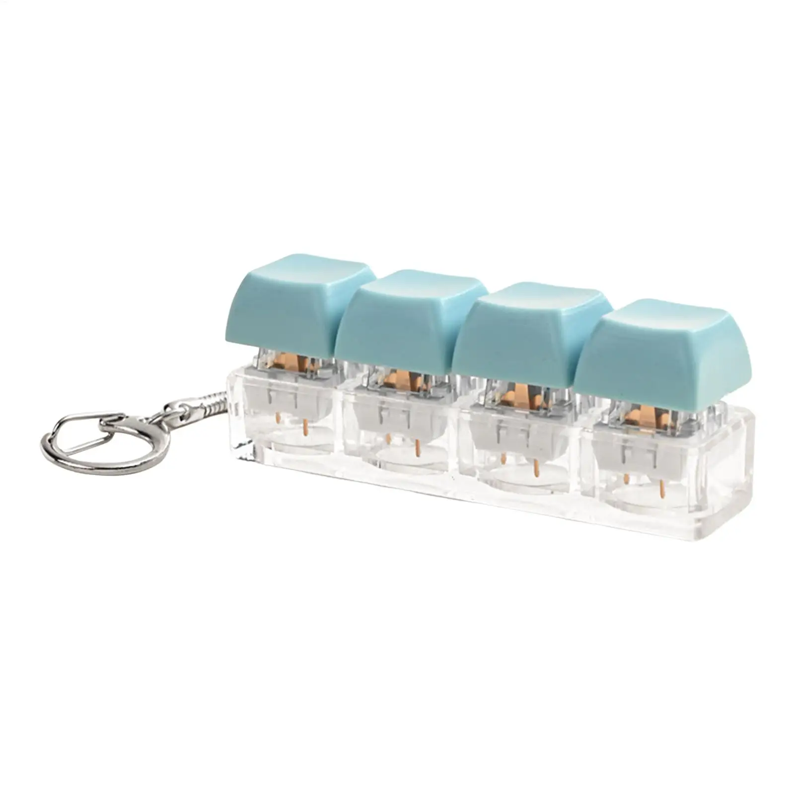 Colorful ABS Button Keycap Fidget Keychain 4 Keys Keyboard stress relief Toys Relief Keyrings for Adult Gift Accessories
