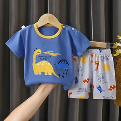 2PCS Children's Sets Mother Kids Clothes Boys Girl T-shirt Shorts Summer Cotton Short sleeve Baby Children Clothing Toddler Suit