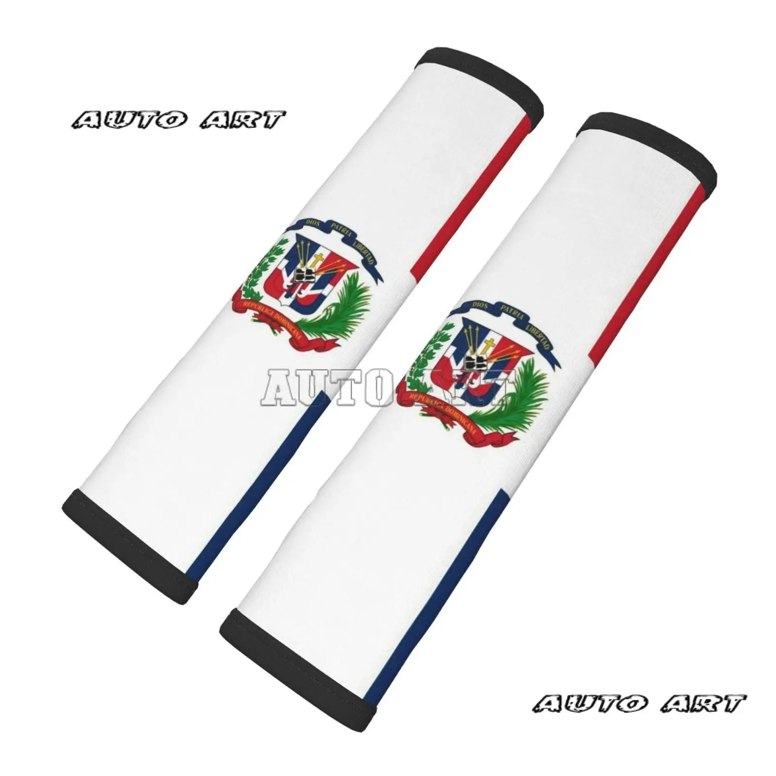 สาธารณรัฐโดมินิกันธง 2 ชิ้นรถที่นั่งเข็มขัด Pad สําหรับผู้ใหญ่, เหมาะสําหรับรถที่นั่งเข็มขัดกระเป๋าเป้สะพายหลังกระเป๋าสะพาย