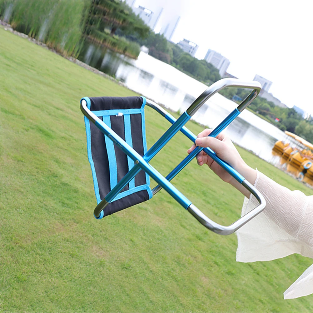 

Outdoor Folding Small Folding Chair Small Blue Portable Camping Chair Lightweight Compact Fishing Seat Beach Trip Hiking