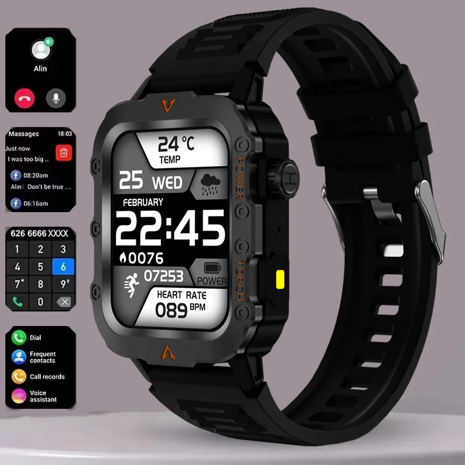 2025 Hot Smart Watch Men Women Voice Assistant New UI Bluetooth Call Touch Screen Outdoor Sport SmartWatch One Button Connection