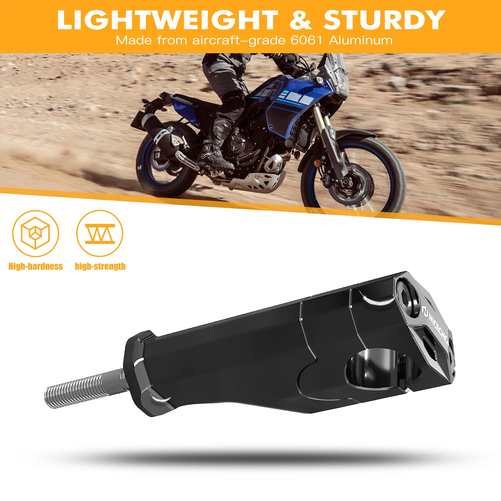 Motorcycle 20mm Rise Handlebar Risers Handle Bar Riser for Yamaha Tenere 700/Rally XTZ700 2019-2024 Tenere 700 World Raid 2022