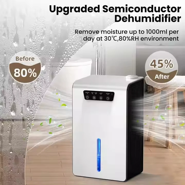 Small Mute Mini Dehumidifier LED Display for Home Office RV Moisture Control New Technology for Bedroom Dehumidification