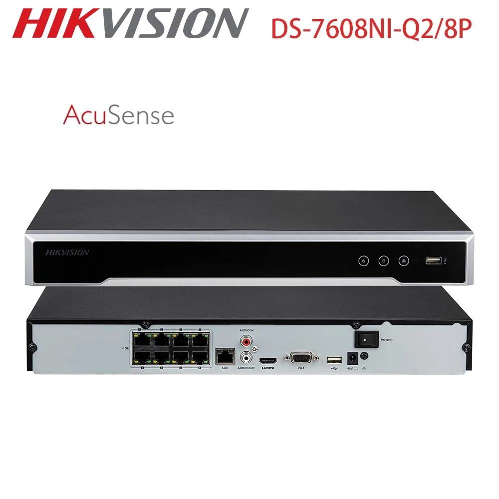 

Hikvision 8-канальный 4K NVR с 2 HDD, DS-7608NI-Q2/8P, 80 Мбит/с