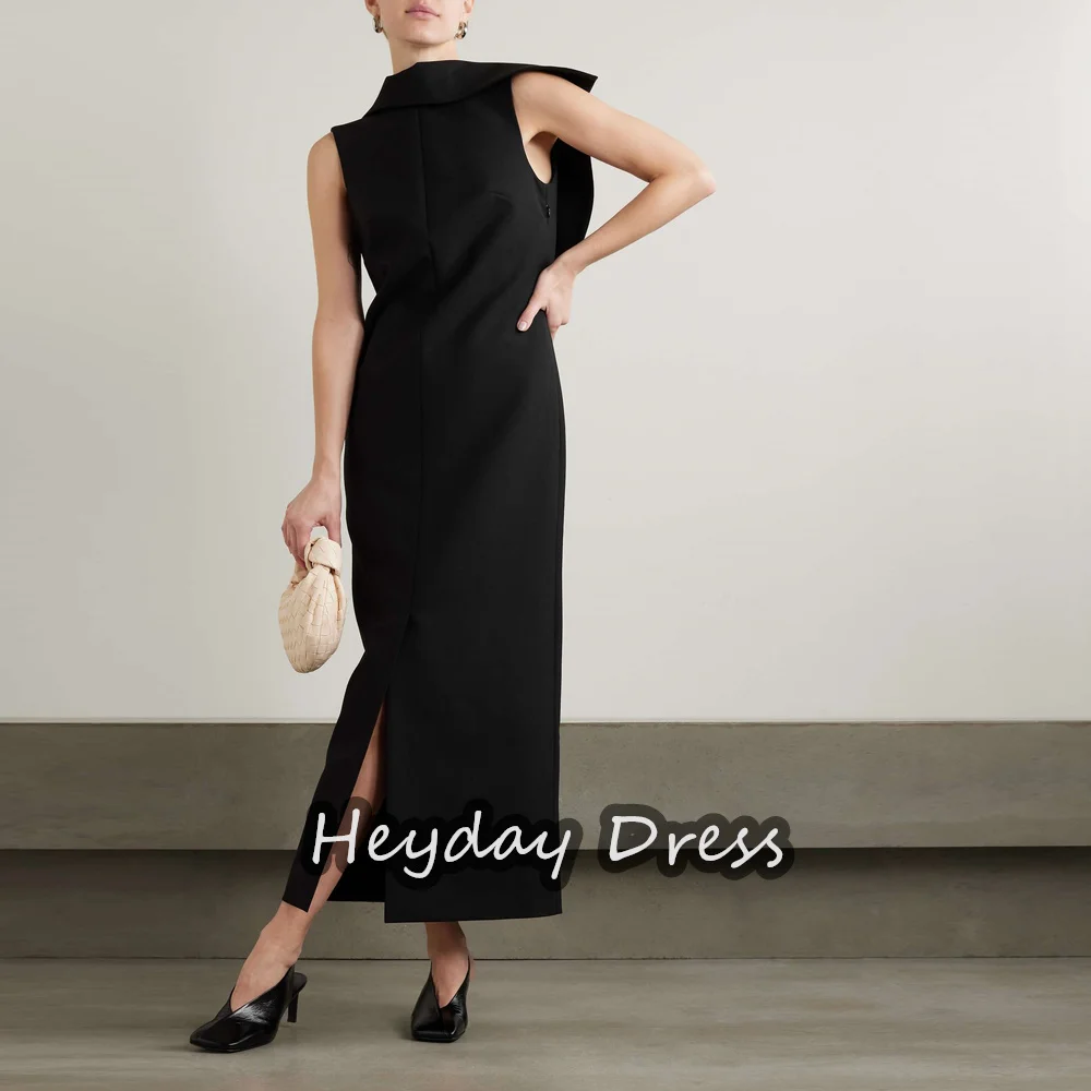 

Heyday Crepe O-neck A-line Pleats Empire Simple Prom Gown Ankle Length Sleeveless Formal Occasion Evening Party Dresses 2023