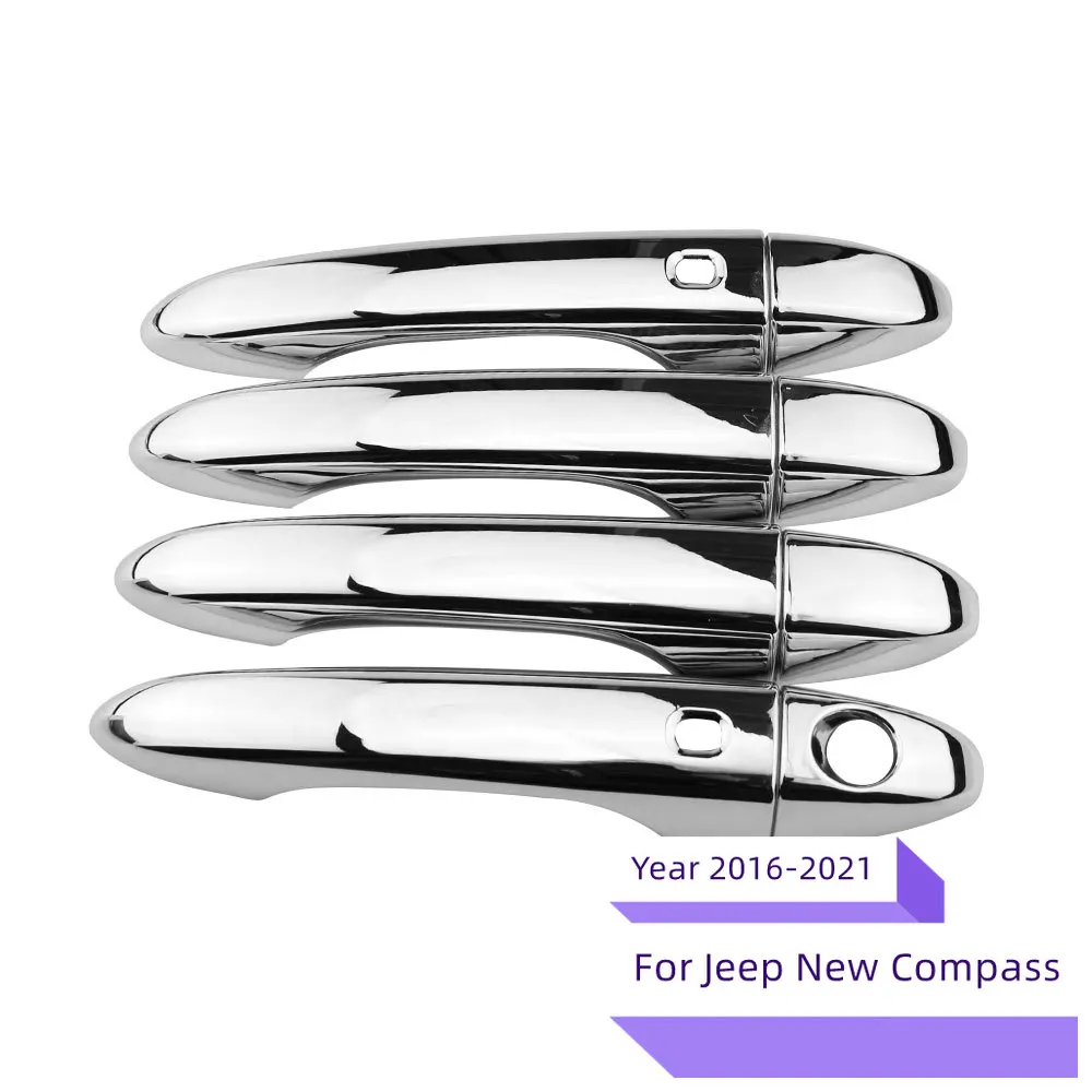 

Fit for Jeep Compass 2016 2017 2018 2019 ABS Chrome Car Outer Door Handle Cover Trim Molding Catch Overlay Garnish