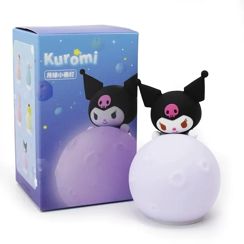 Authentic Sanrio Moon Night Light HelloKitty MY MELODY KUROMI POMPOMPURIN Cinnamorol Doll Handmade Ornament Children's Toy Gift view 4
