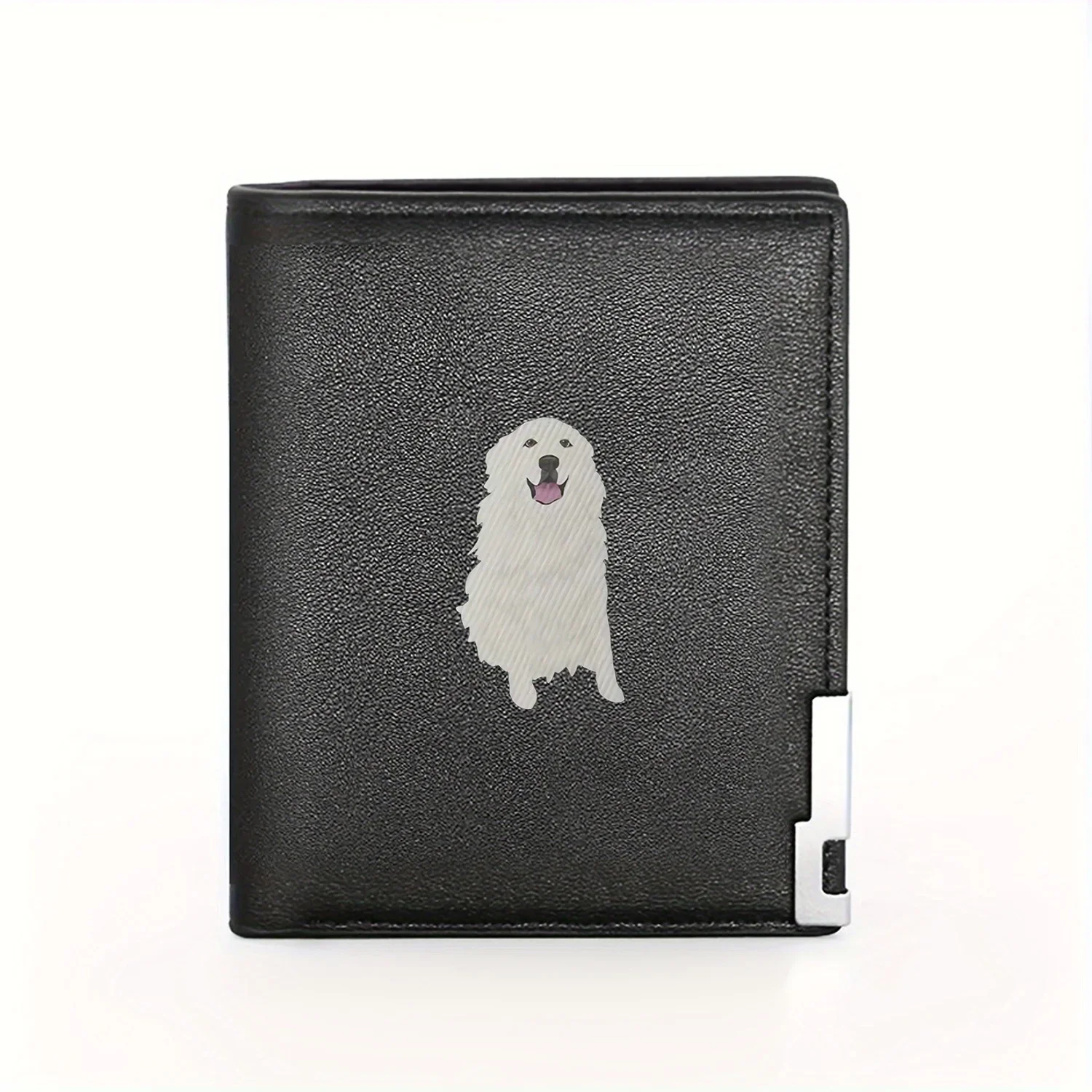 

Иллюстрация собаки Happy Great Pyrenees, идеальный подарок для любителей собак. Деловой мужской повседневный элегантный простой практичный качественный кошелек