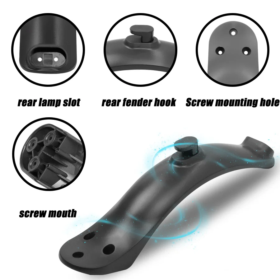 Upgraded Fender  Electric Scooter Mudguard Kit Rear Tire Mud Guard Waterproof Silicone Plug Set for Xiaomi M365/Pro/1S E-Scooter