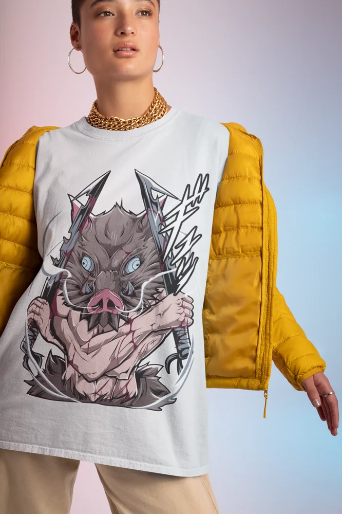 Inosuke T-Shirt Demon Slayer Kimetsu No Yaiba Anime Manga Gift Shirt All Size