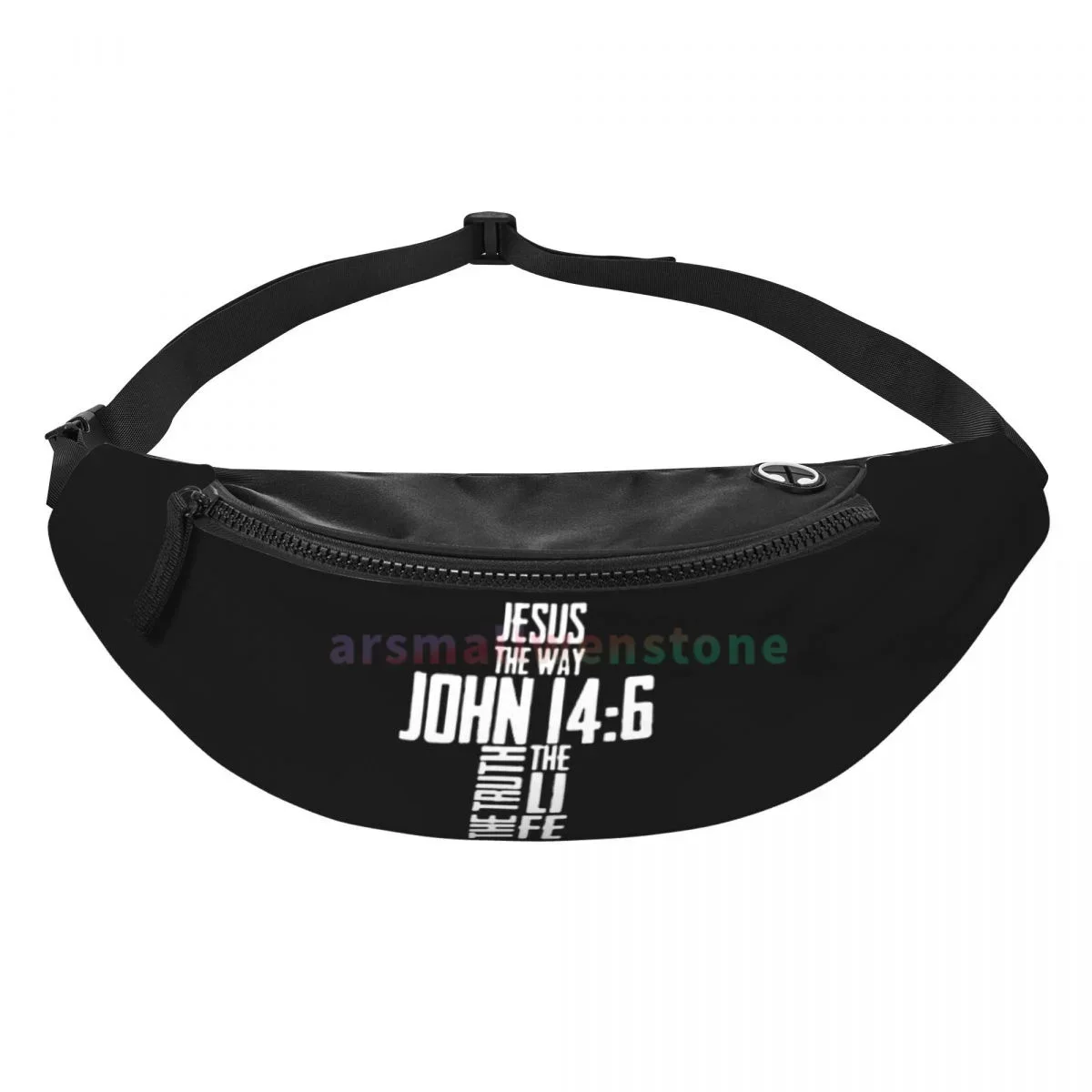 Bible Verse The Way John Waist Bag with Headphone Hole Belt Bag Fashion Hip  Bag for Outdoor Travelling Hiking Cycling