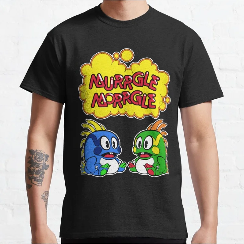 Murrgle Morrgle 80s Vintage Kawaii Japan Arcade game Bubble Bobble Retro Cute Dragon graphic t shirts large size tops