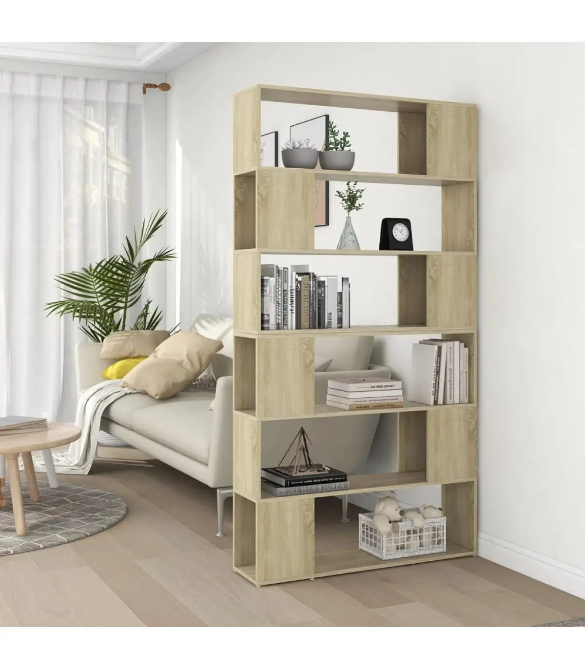 Bookcases and shelves shelving space divider Sonoma 100x24x188 cm Oak