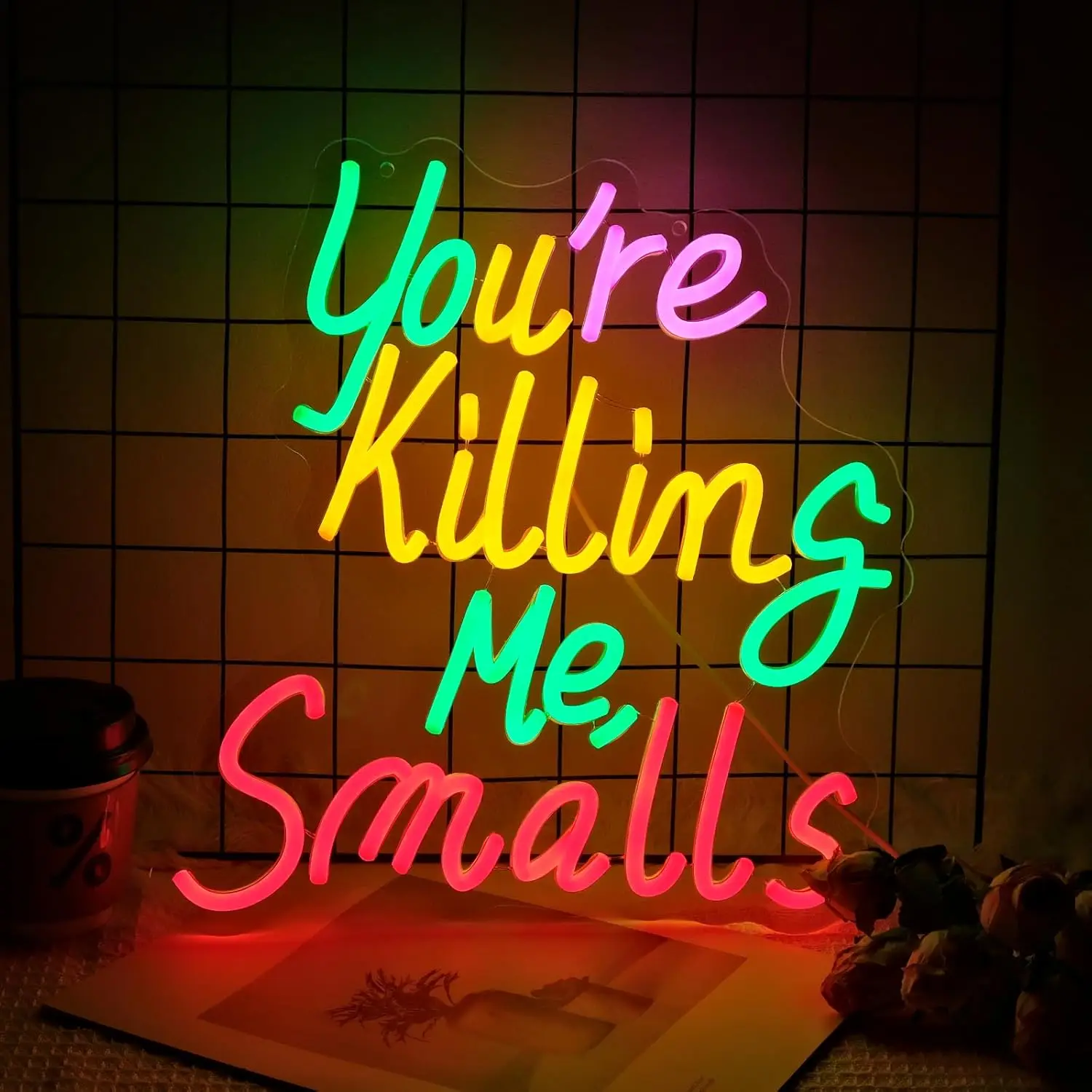 Youre Killing Me Smalls Neon Sign LED Wall Light Dimmable USB Bedroom Night Light for Game Room Baseball Den Birthday Gift Decor