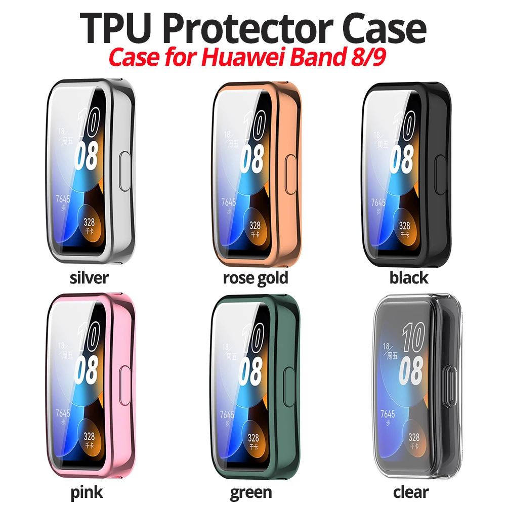 50PCS Case For Huawei Band 9 Screen Protector Film TPU Case for Huawei Band 8/9 SmartBand Protective Bumper Accessories