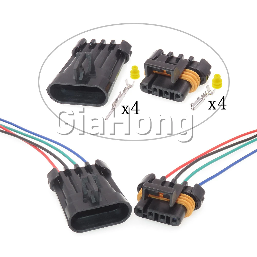 1 Set 4 Ways Starter Auto Parts 12162144 Car Oxygen Sensor Waterproof Connector 12162102 Auto Wire Socket