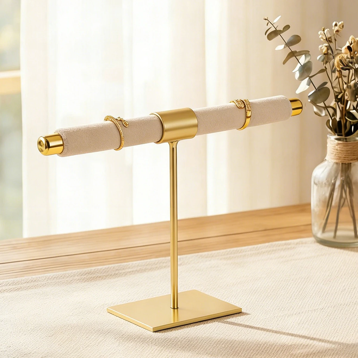 1 Pcs Ins Style T-Shaped Ring Bracelet Necklace Metal Stand Jewelry Display Stand Necklace Earring Ring Holder Organizer