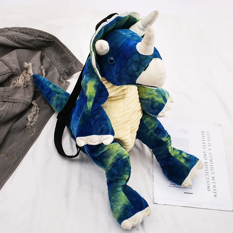 Cartoon big dinosaur bag funny plush toy Tyrannosaurus Rex Triceratops bag children backpack