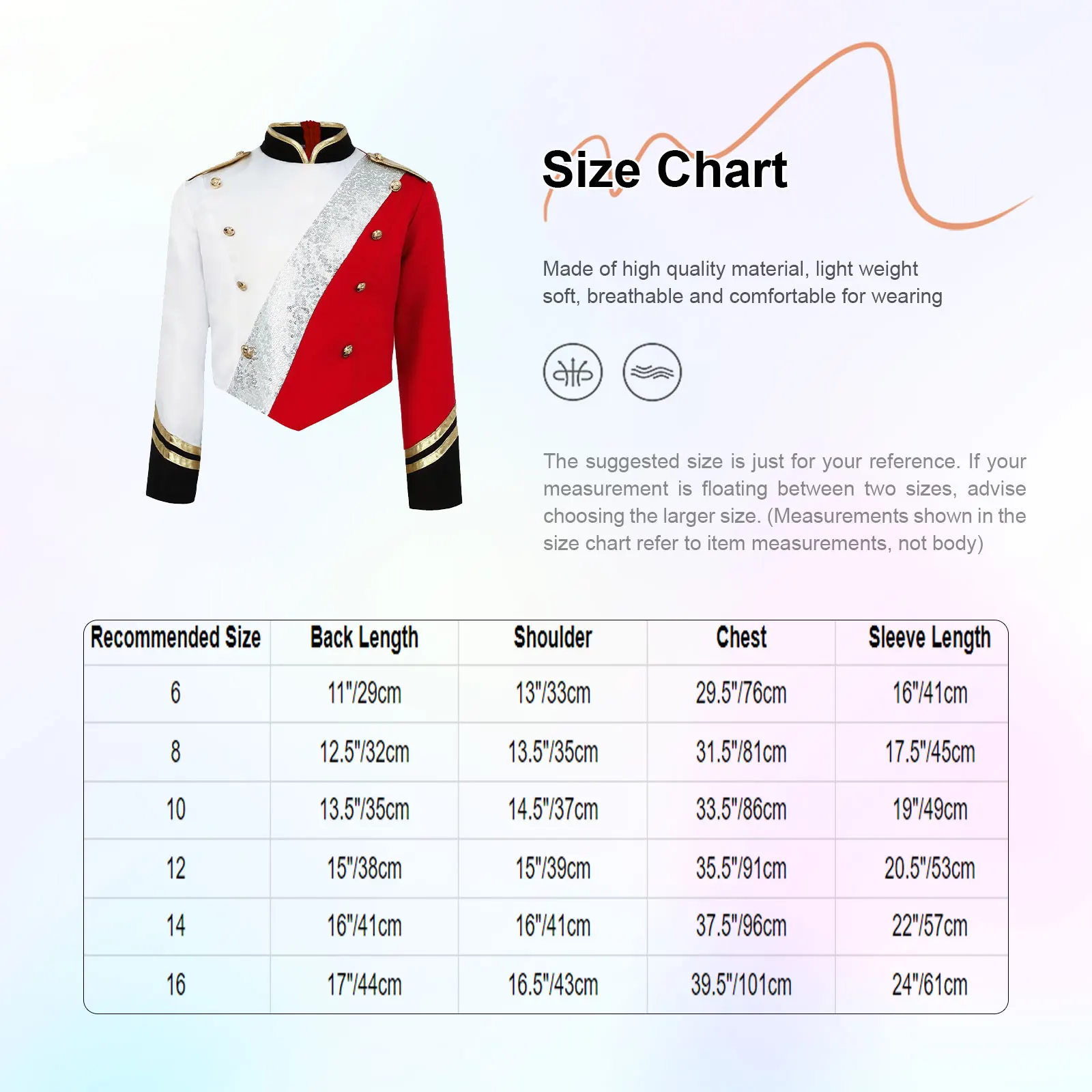 Teenager-Jungen, langärmelig, Pailletten, Reißverschluss, Ehrengarde, Jacke, Hut, Marschtrommelband, Flagge, Anhebungskostüm für Halloween, Karneval, Party