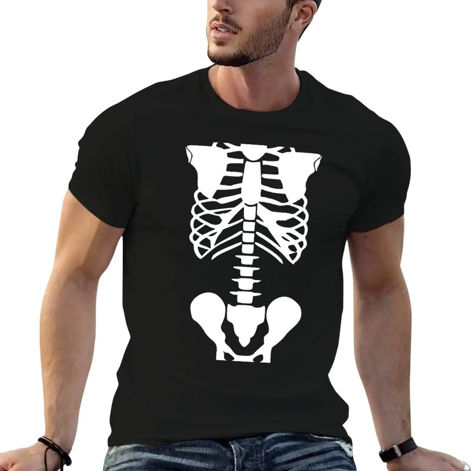 

Skeleton Torso White T-Shirt topping boys whites plus sizes men t shirts high quality