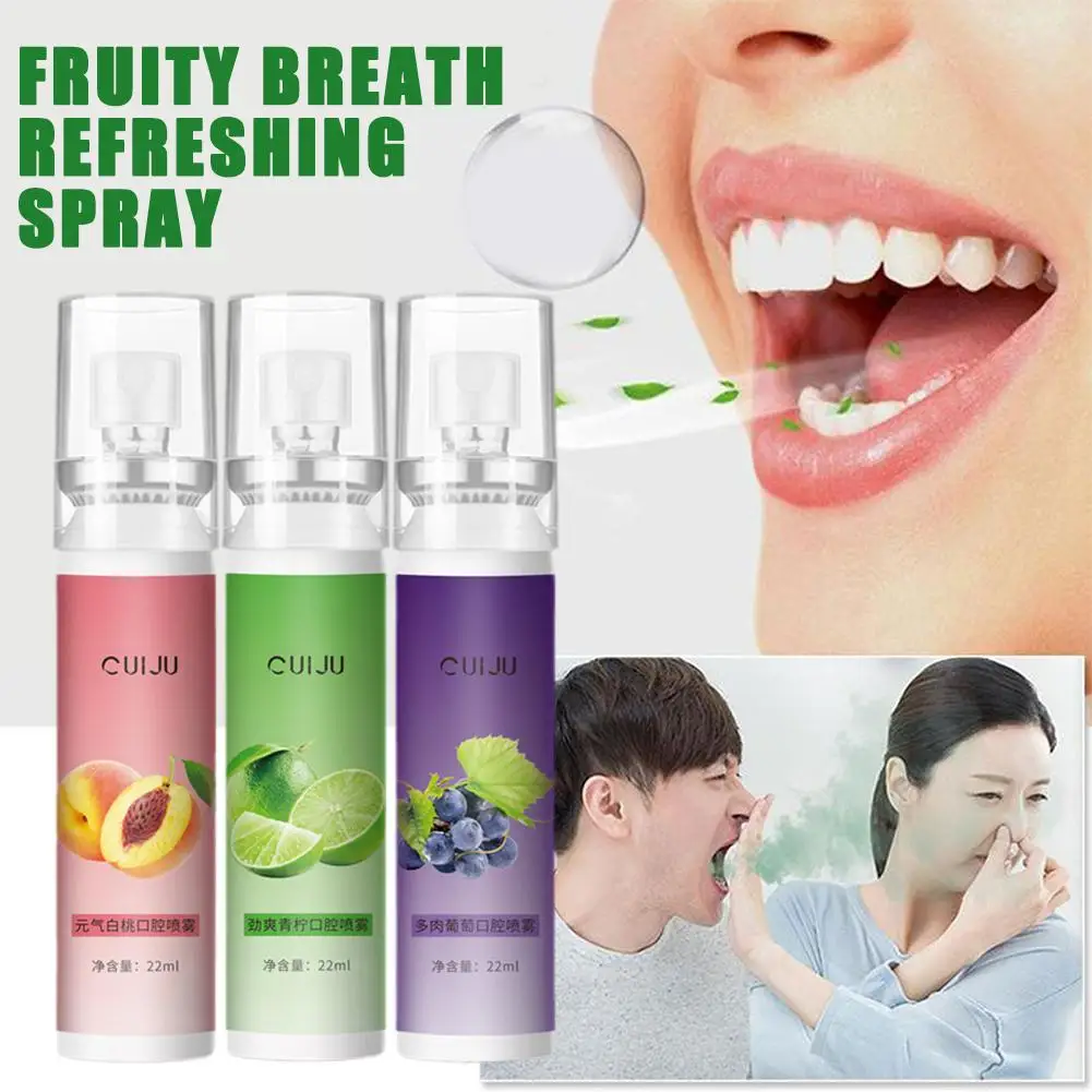 

Fruity Breath Peach Mint Breath Freshener Spray Halitosis Liquid Spray 20ml Care Mouth Treatment Odor Refreshing Freshener Q5L3