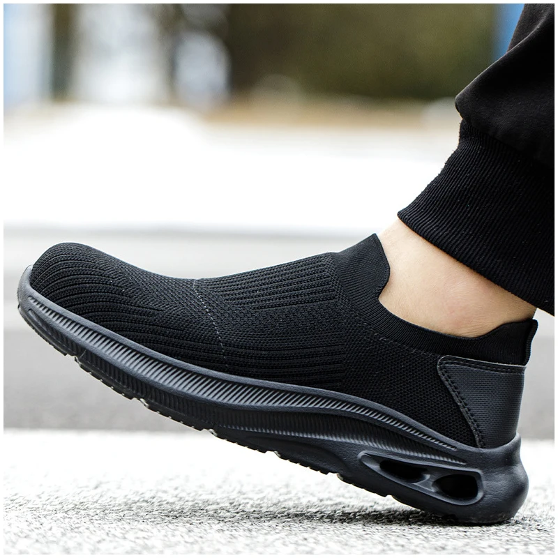 big size mens casual breathable steel toe caps work safety shoes air mesh summer worker boots security sneakers protect footwear